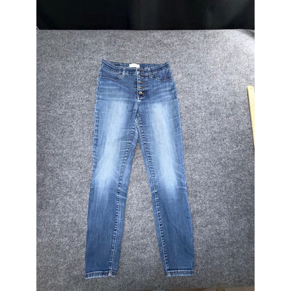 Lila Ryan Womens High Waisted Button Fly Skinny Jeans Medium Wash Size 29
